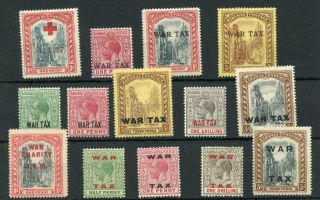 Bahamas 1917 - 19 War Tax Most Values Sg90/105 (exc 91 &95) Mlh Cat £58