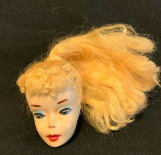 Vintage Ponytail Barbie Doll Tm 3 Only The Head Blue Shadow Hair