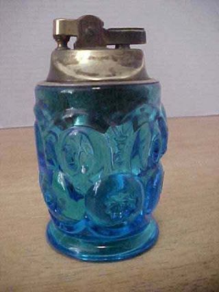 Le Smith Moon And Stars Colonial Blue Glass Lighter