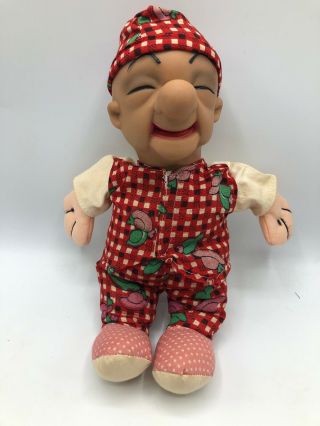 Vintage Mr Magoo 13 " Plush Doll In Red Check Outfit With Cap By Gray - Hound Toys