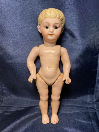 Unique Joint Body Antique German Bisque Head Boy Doll Kestner Or S&h 9 "