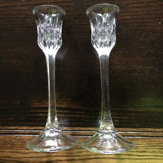 Set Of 2 Preview Mikasa Crystal Candle Holders Swirl 8 Inches Tall