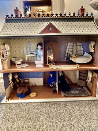 Madeline Old House In Paris Dollhouse By Eden With Dolls,  Clothes,  Furniture