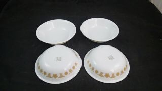 Set Of 4 Vintage Corelle Butterfly Gold 5 3/8 " Berry Dessert Bowls
