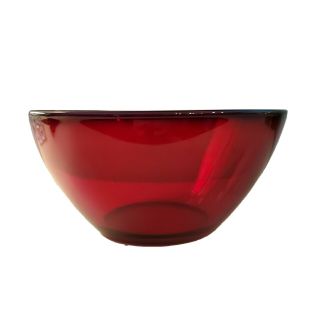 Vintage Luminarc Arcoroc France Ruby Red Glass 9 " Serving Bowl
