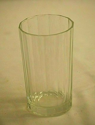 Oxford By Bormioli Rocco 5 - 1/4 " Flat Tumbler Clear Vertical Lines No Trim Italy