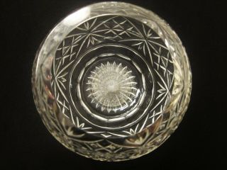 Unique Vintage Bohemian Clear Cut Crystal Pedestal Rose Bowl Vase 3
