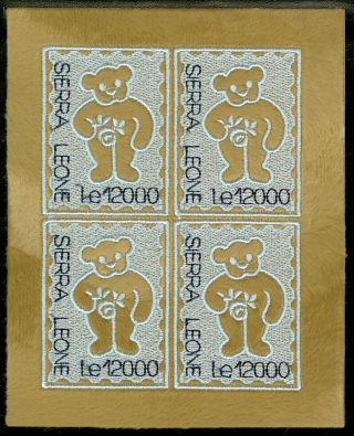 Edw1949sell : Sierra Leone 2003 Sc 2598 Teddy Bear Sheet Of 4 Vf,  Mnh Cat $42,