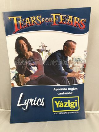 Tears For Fears Rare Brazil Lyric Sheet Fold - Out 2011 Tour Poster - Roland Orzabal
