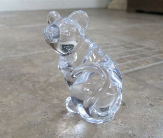 VGC VINTAGE Daum France Signed Crystal Mouse Figurine 3 1/4 