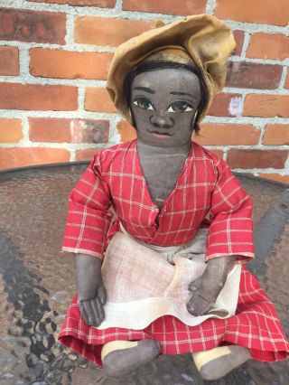 Antique Black Americana Rag Doll Hand Painted 1890,  S