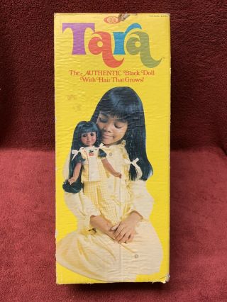 1976 Ideal Tara Authentic Black African American Doll With Hair That Grows Mib