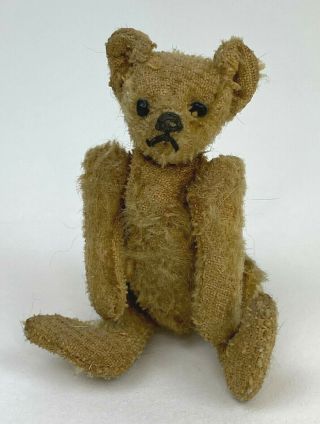 Antique Jointed Miniature Teddy Bear Hand Made Mohair
