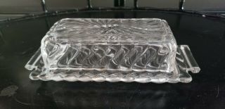 Vintage Fostoria Glass Colony Pattern Quarter Pound Covered Butter Dish