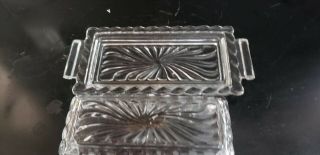 Vintage Fostoria Glass Colony Pattern Quarter Pound Covered Butter Dish 2