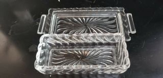 Vintage Fostoria Glass Colony Pattern Quarter Pound Covered Butter Dish 3