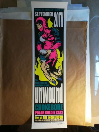 Unwound 2001 Concert Poster - Houston,  Tx - Jermaine Rogers Printer Proof