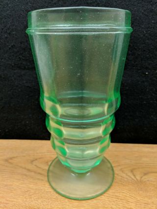 Vintage Paden City Depression Glass Green Cocktail Shaker Uranium Glows