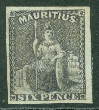 Sg 33 Mauritius 1859 - 61.  6d Dull Purple.  Very Lightly Mounted.  Full.