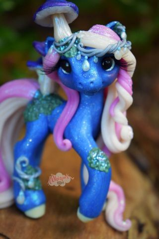 Whisper Fillies Melo The Fantasy Mushroom Pony Figurine Handmade Doll