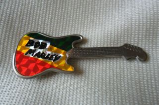Bob Marley Guitar Pin Lapel Badge,  U.  K.  P&p