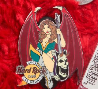 Hard Rock Cafe Pin Las Vegas Sexy Devil Demon Skull Guitar Skeleton Hat Lapel