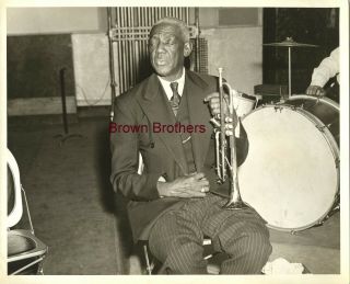 Vintage 1940s Jazz Trumpeter Bunk Johnson Publicity Photo 2 Brown Bros