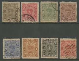 Cochin & Mh Ng Complete Set Sc 82 - 88 Including 83a Issue 1946 - 50