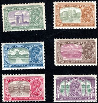 India 1931 King George V Stamp - Series Sct 129 - 134 Inauguration Of N.  Delhi