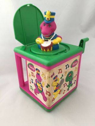 Vintage 1997 Hasbro Barney And Friends Jack In The Box Musical Toy
