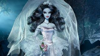 Haunted Beauty Zombie Bride Barbie Doll Gold Label Mattel Chx12 In Tissue