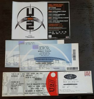 U2 3x Used/unused Concert/gig Ticket Stubs (2001 - 2009),  Ad Cutting [bono]