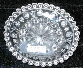 Scarce Antique Pressed Lacy Glass Cup Plate,  Lr - 165,  Midwest,  C.  1835