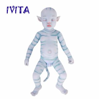 Ivita 20  Avatar Silicone Doll Eyes Closed Sleeping Newborn Baby Kids Gift