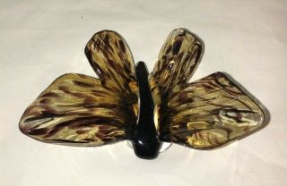 Dynasty Gallery Glass Tortoise Shell Butterfly Figurine Paperweight 2
