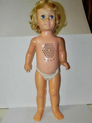 Mattel Dee&cee Chatty Cathy Doll Soft Face Canadian Blonde Glassine Eyes Exc