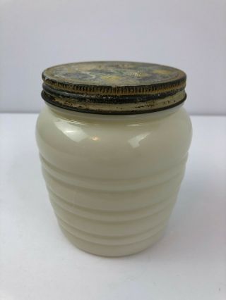 Vintage Fire King Grease Jar Ivory Rare