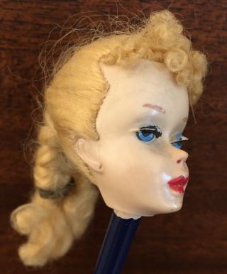 Vintage Barbie Doll 3 Blonde Beauty Ponytail Doll Head - 850 - Third - No Neck Mark 2