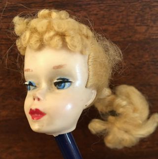 Vintage Barbie Doll 3 Blonde Beauty Ponytail Doll Head - 850 - Third - No Neck Mark 3