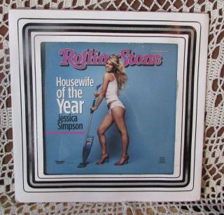 Jessica Simpson " Housewife Of Year " Rolling Stone Authentic Funky Glass W Frame