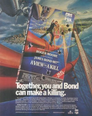 (sfbk73) Poster/advert 13x11 " Roger Moore As James Bond In A View To A Kill