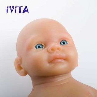 19  Silicone Reborn Baby Girl Green Eyes Silicone Doll Xmas Gift