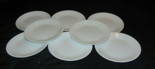 Vintage Set Of 8 Corelle/corning Winter Frost White 8 1/2 " Lunch Plates