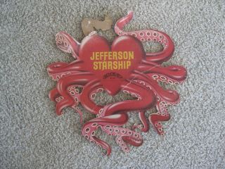 Vtg 1975 Jefferson Starship Red Octopus Grunt Record Shop Promo Advertising Sign