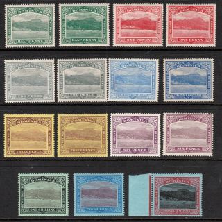 Dominica 1908 Selected Stamps To Two Shillings Sixpence Including Varieties