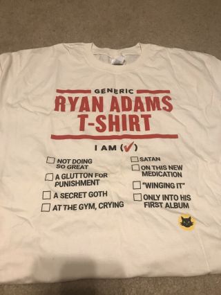 Ryan Adams 2017 Tour Shirt Size Xxl