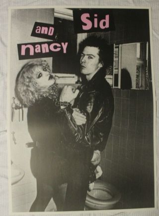 Punk - Sex Pistols - Sid Vicious - Sid And Nancy - Poster - Vintage - 23.  5 " X33 "