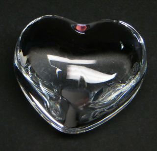 Vintage Baccarat France Crystal Clear Glass Heart Figurine Paperweight