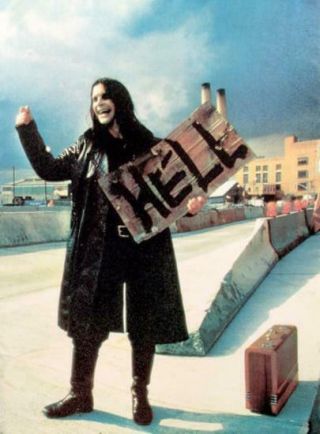 Ozzy Osbourne Hitchhiker To Hell Cloth Fabric Textile Poster Wall Hanging 2001