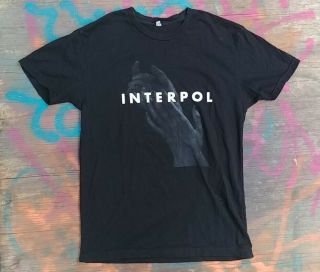 Interpol North American Tour 2014 Concert Tee Graphic T - Shirt Black Small